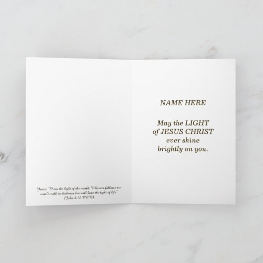 Het licht glanst in de Duisternis Feestdagen Kaart (Binnen)