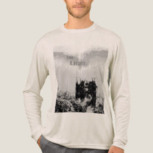 "Het licht" in zwart grijs Inspirerend Bericht Tri-Blend Shirt