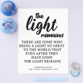 Het licht is nog steeds een begrafenismonument flyer (Enkel)