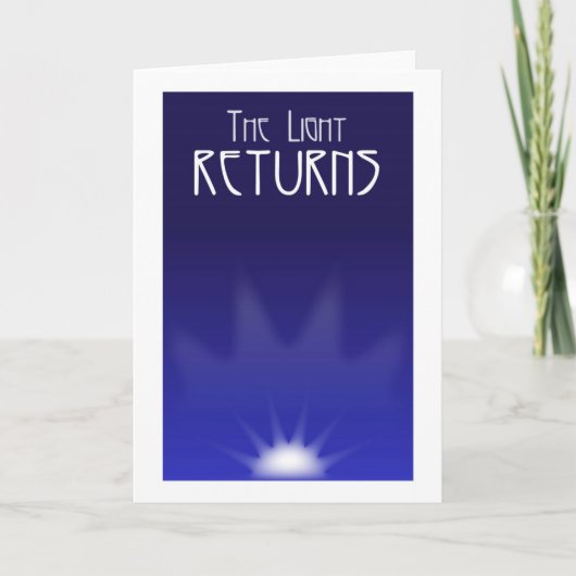 Het licht keert terug feestdagen kaart (Voorkant)