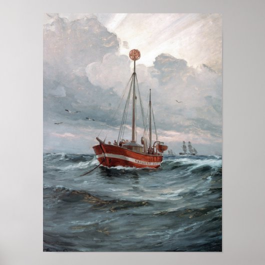 Het licht op Skagen Reef Painting Poster (Voorkant)