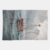 Het licht op Skagen Reef personaliseert Theedoek (Horizontaal)