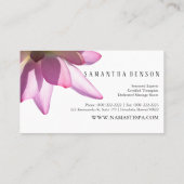 Het licht | Roze Lotus Flower on White © Visitekaartje (Achterkant)