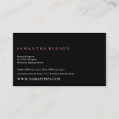 Het licht | Roze witte Lotus Flower on Black © Visitekaartje (Achterkant)