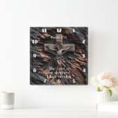 Het licht van de herder (Psalm 23:1) Vierkante Klok (Huis)