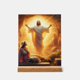 Het Licht van de Opstanding: Jezus Christus Staat  Acryl Bord