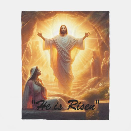 Het Licht van de Opstanding: Jezus Christus Staat  Fleece Deken (Voorkant)