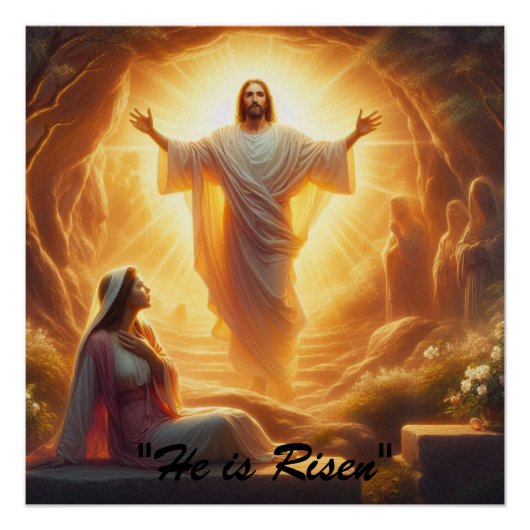 Het Licht van de Opstanding: Jezus Christus Staat  Perfect Poster (Voorkant)