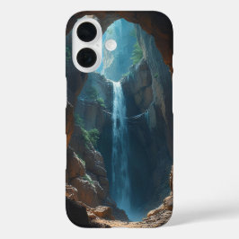 Het Licht van de Verborgen Waterval iPhone 16 Hoesje