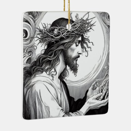 Het licht van de wereld Jezus Kerstmis Keramisch Ornament (Rechts)