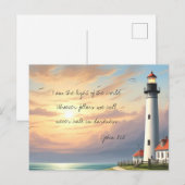 Het licht van de wereld Johannes 8:12 Briefkaart (Voorkant / Achterkant)