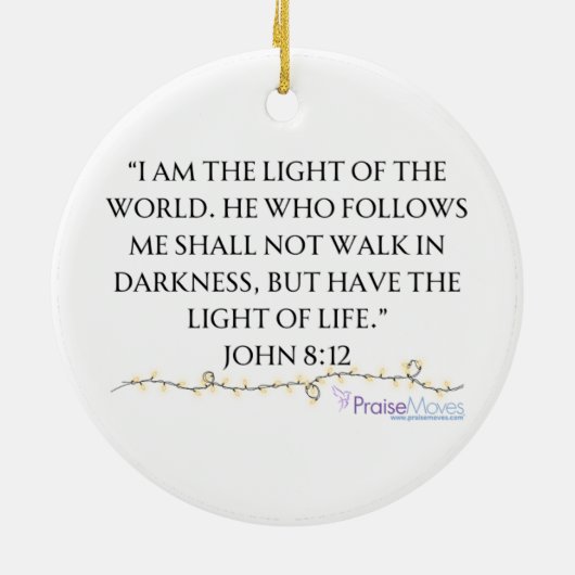 Het licht van de wereld keramisch ornament (Achterkant)