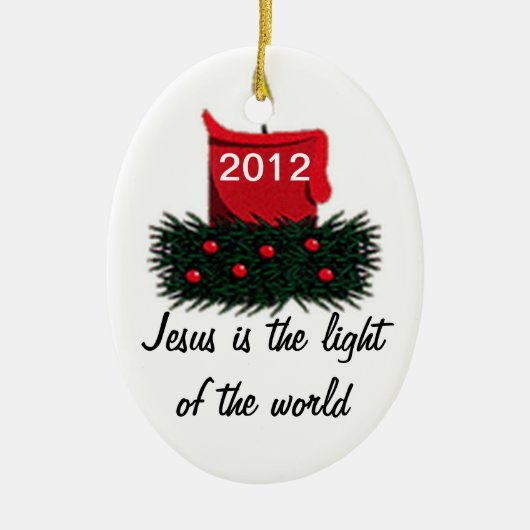 Het licht van de wereld keramisch ornament (Voorkant)