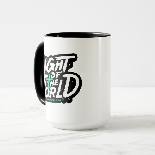 Het licht van de wereld Matteüs 5:14 Mok (Voorkant links)