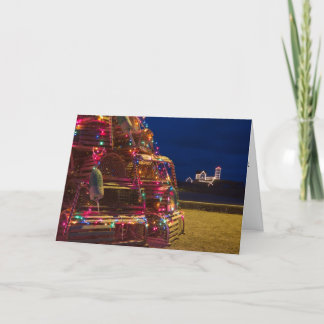 Het Licht van het brokje bij Nacht wordt verfraaid Feestdagen Kaart