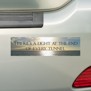 Het Licht van het Inspirerend Citaat aan het Eind  Bumpersticker