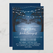 Het licht van het koord en boom moderne trouwuitno kaart (Voorkant / Achterkant)