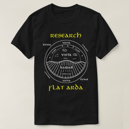 Het Licht van het Onderzoek Flat Arda van donker T-shirt (Design voorkant)