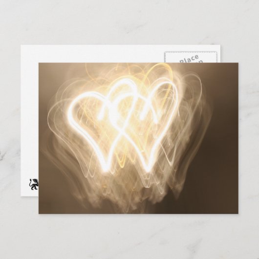 Het licht verkennen: harten briefkaart (Voorkant / Achterkant)
