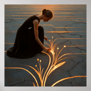 Het licht verzorgen – Solarpunk Symbolische Kunst Poster