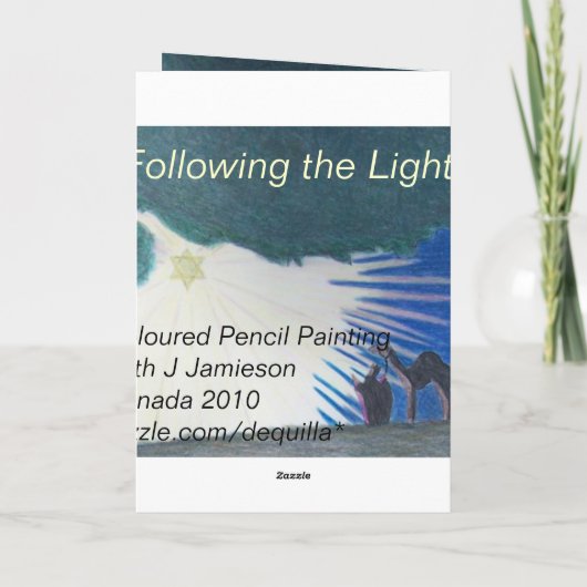 HET LICHT VOLGEN FEESTDAGEN KAART (Achterkant)