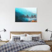 Het licht werpen op het bos in de herfst van de bo canvas afdruk (Insitu (Slaapkamer))
