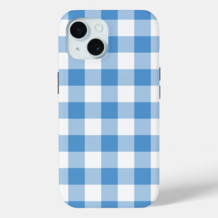 Het lichtblauwe en Witte Patroon van de Gingang iPhone 15 Case