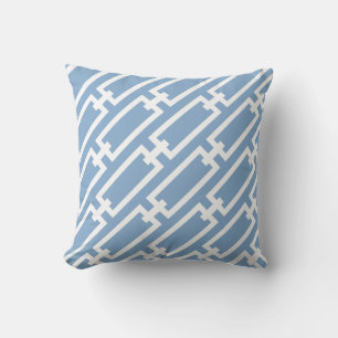 Het lichte Blauwe en Witte Patroon van de Ketting Kussen