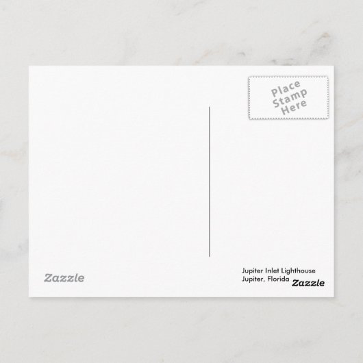 HET LICHTE BRIEFKAART VAN DE INHAM VAN JUPITER (Achterkant)