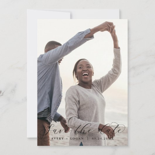 Het lichte Malplaatje van de Foto van het Manuscri Save The Date (Voorkant)