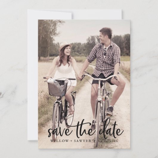 Het Lichte Malplaatje van de Foto van het Manuscri Save The Date (Voorkant)