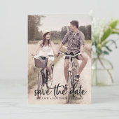 Het Lichte Malplaatje van de Foto van het Manuscri Save The Date (Staand voorkant)