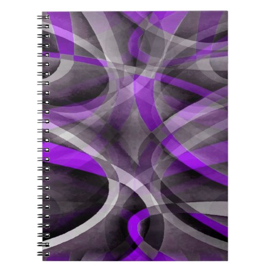 Het Lichte Paarse en Gray Curvy Pattern van de tac Notitieboek (Voorkant)