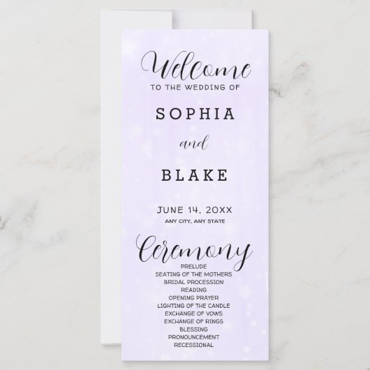 Het lichte Paarse en Witte Moderne Programma van d (Voorkant)