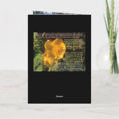 "Het lichte Te voorschijn komen uit Donker" Bedankkaart (Achterkant)