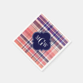 Het lichte van het Koraal van de Marine Preppy Servet (Hoek)