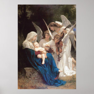 Het lied van de engelen (1881) door Bouguereau Poster