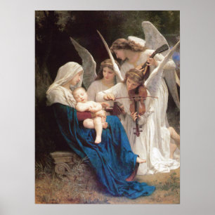 Het lied van de engelen (1881) door Bouguereau Poster