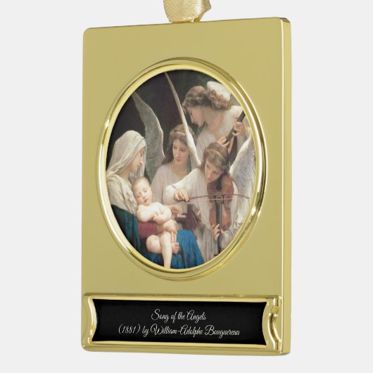 Het lied van de engelen Bouguereau Verguld Banner Ornament (Links)