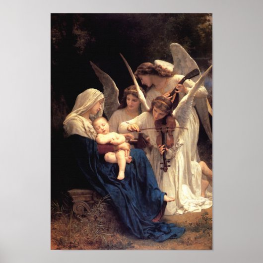 Het lied van de engelen door William Bouguereau Poster (Voorkant)
