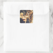 Het lied van de engelen, William-Adolphe Bouguerea Vierkante Sticker (Tas)