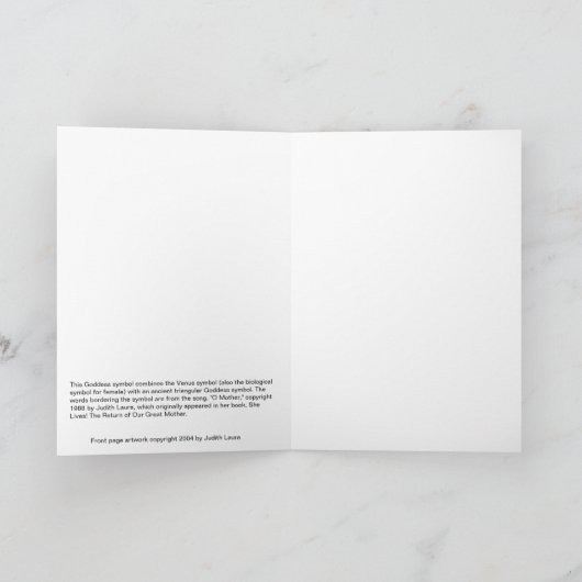 Het Lied van de Groet van de godin Kaart (Binnen)