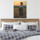 Het lied van de leeuwerik van Jules Adolphe Breton Canvas Afdruk (Insitu (Slaapkamer))