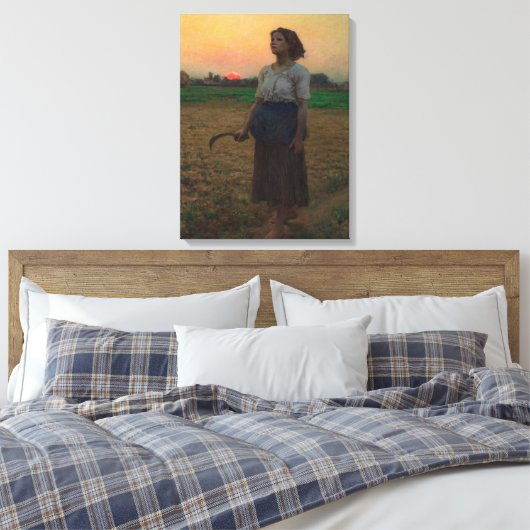 Het lied van de leeuwerik van Jules Adolphe Breton Canvas Afdruk (Insitu (Slaapkamer))