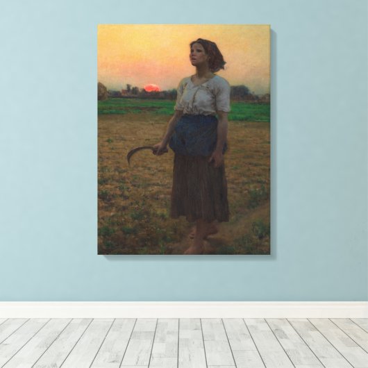 Het lied van de leeuwerik van Jules Adolphe Breton Canvas Afdruk (Insitu (Houten vloer))