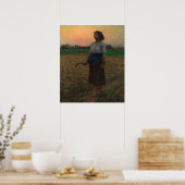 Het lied van de leeuwerik van Jules Adolphe Breton Poster (Keuken)