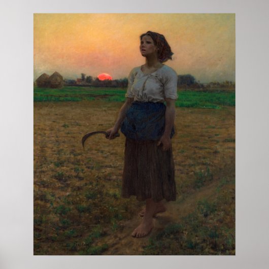 Het lied van de leeuwerik van Jules Adolphe Breton Poster (Voorkant)