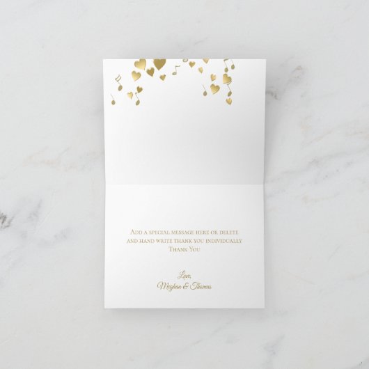 Het Lied van de liefde neemt van nota de Foto u Bedankkaart (Binnen)