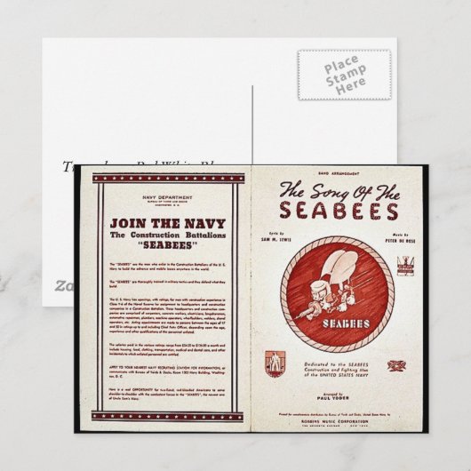 Het lied van de zeebijen briefkaart (Voorkant / Achterkant)