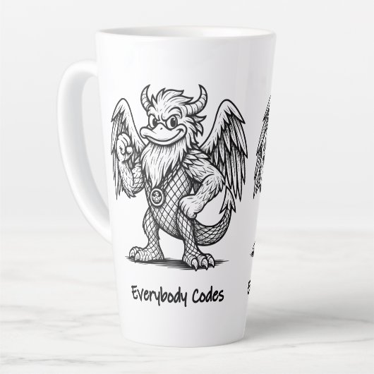 Het lied van Ducks and Dragons Latte Mok (Linkerhoek)